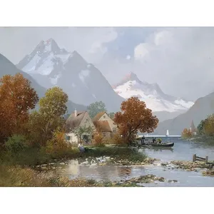 Cocina y baño Mural de pared Paisaje de montaña en mármol Cerámica para salpicaduras o azulejos - Product Image 1