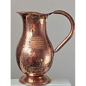 Pichet moderne en cuivre avec poignée en laiton coulé Grand espace de rangement Bouilloire en verre pour boissons et jus de fruits - Product Image 2