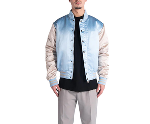Blouson aviateur en satin personnalisé avec logo personnalisé nouvelle mode veste en satin respirant brodé pour hommes - Product Image 1