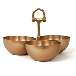 Modern <b>Large</b> Metal Mixing <b>Bowl</b> Sustainable Steel and Brass <b>Serving</b> <b>Bowl</b> for Home and Restaurant for Parties and Fruit Display - Product Image 3