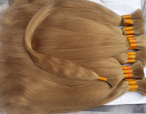 Extensiones de cabello humano virgen indio Remy a granel, trenzas rubias rizadas naturales, negro, marrón, gris, Color Rubio, extremos dibujados individuales - Product Image 3