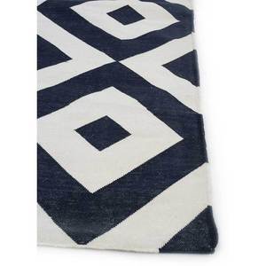 Tapis en coton et jute tissé plat Alhambra gris et noir, motif géométrique Aubusson, grand kilim rectangulaire pour couloir, usage domestique - SDCT-149 - Product Image 4
