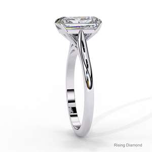 แหวนหมั้นเพชรแบบโซลิแทร์ประดับเพชร CVD ขนาด3.4 CT มรกตตัดเป็นของขวัญครบรอบปีทองสีขาวสำหรับเธอ - Product Image 4