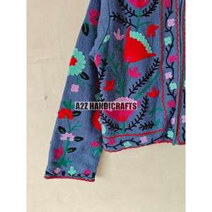 Vêtements pour femmes veste unisexe vente en gros indien TNT coton vestes hiver à la main manteau broderie Suzani veste - Product Image 6