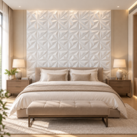 Panneau mural décoratif en PVC imperméable WYRAX, blanc, à facettes, géométrique 3D, pour salon moderne, hôtel et villa