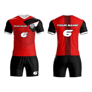 Conjunto de fútbol personalizado para hombre, ropa de talla grande personalizada, camisetas de poliéster teñidas, pantalones cortos, nombre, número, logotipo, para equipos de adultos, OEM - Product Image 6