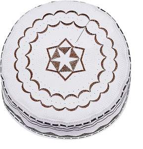 Diseños más populares musulmanes Hombres Tehseen Cap Namaz Oraciones Gorra Sombreros Kufi Mezquita islámica Sombreros Poliéster 100% Algodón de Pakistán - Product Image 3