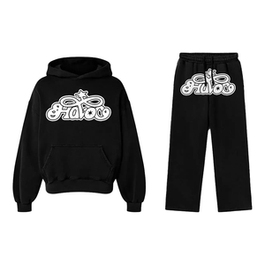 Conjunto de Sudadera y Pantalones Deportivos de Forro Polar para Hombre, Estilo Urbano, Color Sólido, Personalizado, con Bordado de Algodón, Ecológico - Product Image 2