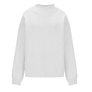 Unisex de gran tamaño Boxy Fit Mock Neck sudaderas de manga larga 100% algodón polar estampado en relieve mujeres suéter ropa de invierno - Product Image 1