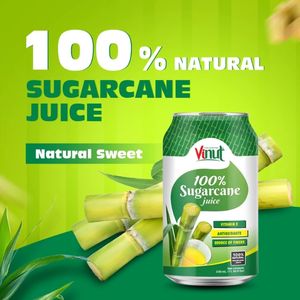 Venta al por mayor, bebida enlatada de 330ml, jugo de fruta de caña de azúcar 100%, muestra sin grasa, Etiqueta Privada, fabricación OEM, bebida de Vietnam - Product Image 2