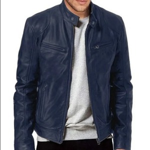 เสื้อแจ็คเก็ตยีนส์หนัง PU สำหรับผู้ชาย - Product Image 5