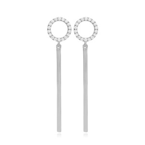 Pendientes Largos Redondos con Diseño de Barra Lisa, Joyería Turca Hecha a Mano al por Mayor en Plata de Ley 925 - Product Image 5