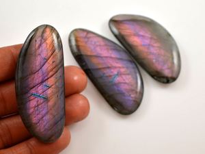 Violet feu Labradorite palmier pierre Quartz guérison cristal poche inquiétude pierre pour cristal lâche Cabochon pierres précieuses fabrication de bijoux - Product Image 6