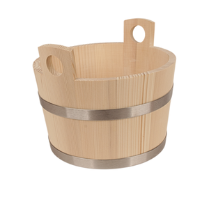 Cubo de Sauna de Madera de Abeto de 5L con Dos Asas, Acabado Lijado, Cubo de Sauna Tradicional sin Acabado, Venta al por Mayor, Logotipo Personalizado - Product Image 3