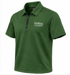 Polos de Marca Privada para Hombre, Index Apparel, Logotipo Personalizado, Cierre de Cremallera de un Cuarto, Manga Corta, Fabricante, Logotipo Bordado - Product Image 4
