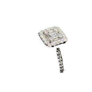 Haute joaillerie de luxe pour femmes prix de gros diamant rond naturel bague de fiançailles rectangulaire Style classique pour la fête de mariage - Product Image 4