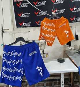 Custom Light Wash Sublimation Printed High Street <b>Men's</b> Summer Loose Fit Oxford Fabric Vintage Distressed Waterproof Breathable - Product Image 5