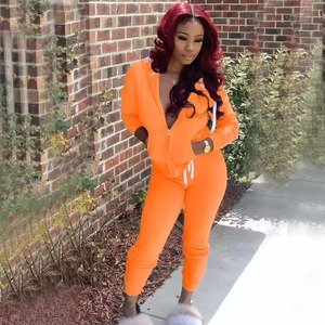 Fabricant de survêtement à capuche zippé en coton pour femmes, jogging d'entraînement de haute qualité imprimé personnalisé - Product Image 5