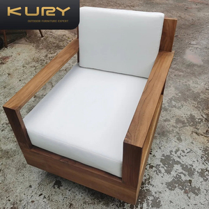 طقم أثاث خارجي عصري مخصص من الخشب والراتان، مجموعة أريكة للفناء مع سرير قابل للتحويل - Product Image 6