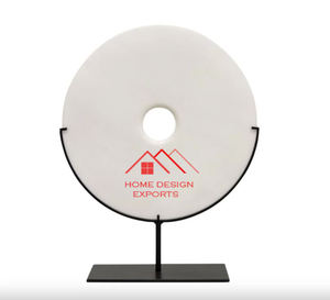 Sculpture de table décorative en marbre pour décoration de bureau Sculpture en granit de forme ronde Ton de marbre naturel - Product Image 5