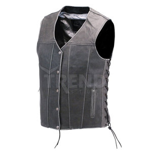 Chaleco de Cuero Personalizado de Alta Calidad para Hombre, Ropa Casual Cómoda y a la Moda, Ligero, Transpirable, con Cuello en V y Botones para Invierno - Product Image 6