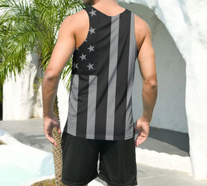 Impresión personalizada al por mayor precio de los hombres Stringer Tank Top Muscle Fitness Gym Wear 100% algodón poliéster Material hombre Tank Tops - Product Image 2