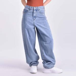 Pantalones Cargo de Mezclilla de Mujer Estilo Urbano, Transpirables, de Talla Grande Personalizada, de Cintura Baja y Corte Entallado para Otoño, 100% Algodón - Product Image 1