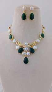 Regal Ruby Elegance Necklace Set Unique Teardrop <b>Stone</b> <b>Ornamentation</b> Customizable Design Fashion Jewelry Bulk Product - Product Image 3