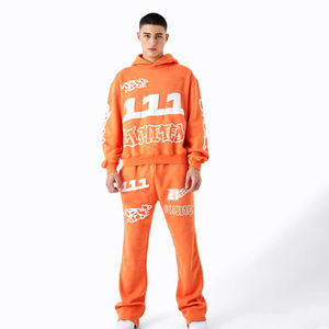 Jersey de otoño con logotipo personalizado, chándal para hombre unisex, Sudadera con capucha, pantalones de chándal, conjunto de chándal ecológico de talla grande - Product Image 1