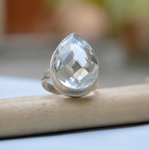 แหวนพลอยบุษราคัมสีขาวตัดรูปดอกกุหลาบ925เงินสเตอร์ลิงของขวัญแต่งงานสไตล์โบฮีเมียนเครื่องประดับอัญมณีธรรมชาติที่สง่างามเพื่อความชัดเจน - Product Image 4