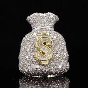 แหวนเพชรแชมป์โรสโกลด์14K ที่มีความต้องการสูงสไตล์ฮิปฮอปสำหรับทุกเพศ - Product Image 1