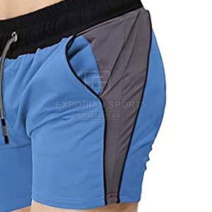 Short de sport ample avec cordon de serrage solide et décontracté pour hommes-Spandex/Polyester à séchage rapide grande taille personnalisé en gros pour la vente en ligne - Product Image 6