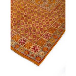 Nuray Geometric Hand Knotted Wool Rugs 9x12 Rectangle with Abstract Pattern for Home Living Room or Bedroom Orange & <b>Red</b> - Product Image 2