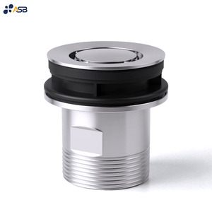 Accesorio de baño de latón certificado, tapón de <span class=keywords><strong>lavabo</strong></span> y operación de empuje hacia abajo de residuos, chapado en PVD <span class=keywords><strong>cromado</strong></span>, 32mm/40mm - Product Image 2