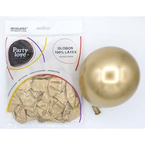 Ballons en latex dorés chromés pour fête, 25 cm, 50 pièces, décoration de fête haut de gamme - Product Image 1