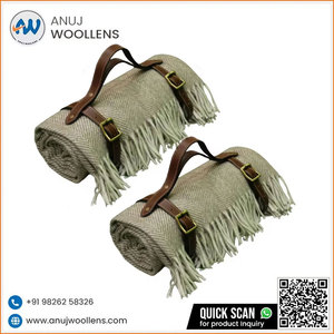 Luxury Style Solid Super Soft Bed <b>Throw</b> Blanket Herringbones Plain Blanket at Best Price - Product Image 4