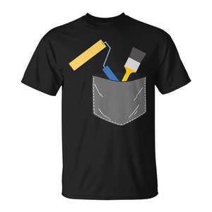 T-shirt pour peintre et décorateur, coupe classique pour adulte, avec poche, fournitures artisanales - Product Image 1