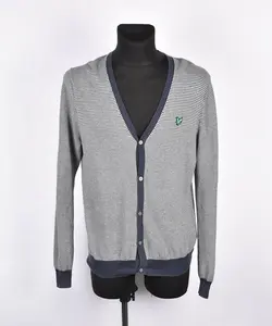 Hochwertige 100% Baumwolle Besticktes Logo in voller Länge Herren Cardigan Sweaters 2023