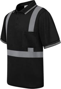 Polo respirant en polyester haute visibilité avec logo personnalisé, protection UV, évacuation de l'humidité, vêtements de travail certifiés CE 240 GSM - Product Image 3