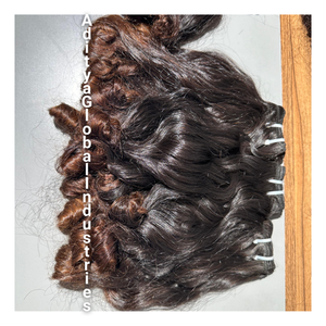 Extensiones de cabello de templo indio ondulado hinchable crudo 100%, proveedor de cabello Remy DE LA India, extensiones de cabello humano Natural - Product Image 2