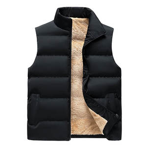 OEM <b>Men's</b> Waterproof Quilted Puffer <b>Vest</b> Winter Warm <b>Fleece</b> Lined Stand Collar Full Zip Sleeveless Breathable High Casual Bubble - Product Image 1