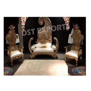 Sofa d'or chic de mariage indien SofaRoyal Ensemble de sofa de mariage Meubles de mariages asiatiques - Product Image 5