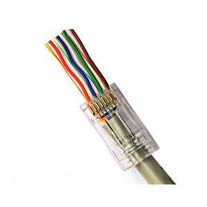 Cat6 RJ45 Pass Through Fiches modulaires, connecteurs réseau non blindés pour câble solide <span class=keywords><strong>ou</strong></span> toronné à paire torsadée 24AWG - Product Image 4