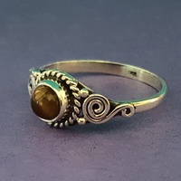 Großhandel Hochwertige natürliche Tiger Augen Sterling Silber Edelstein Mode Ring für viel Glück