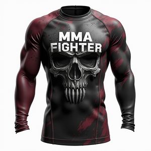 Ropa de entrenamiento transpirable personalizada MMA Sublimated Rash Guards para deportes de combate Gimnasio Entrenamiento y rendimiento atlético - Product Image 1