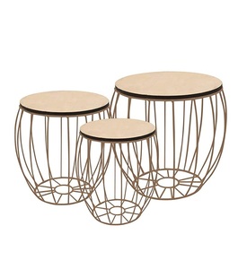 Grande table basse industrielle ronde en aluminium avec cadre en verre robuste au fini doré pour un thème de décoration robuste - Product Image 2