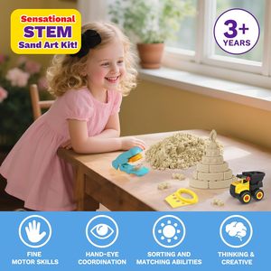 Kit di sabbia per bambini, sabbia sensoriale modellabile da 1,7 libbre con strumenti e stampi per Sandbox da interni senza disordine - Product Image 2