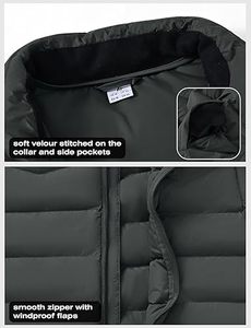 Chaleco Acolchado para Hombre, 100% Poliéster, Invierno, Casual, Transpirable, con Cierre, Impresión de Color Personalizada, Alta Calidad, al Mejor Precio - Product Image 3