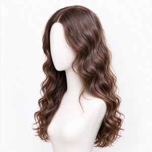 Peluca de Cabello Humano 100%, Larga, Marrón Oscuro, Ondulada, Natural, para Mujer - Product Image 2