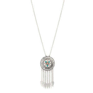Urthn Boho Collar colgante de moda 1111425C Piedra de resina con acabado en rodio Collar de cadena elegante - Product Image 1